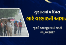 ગુજરાતમાં 4 દિવસ ભારે વરસાદની આગાહી, જુઓ કયા જિલ્લાઓમાં પડશે વધારે વરસાદ : Gujarat Rain Gujarat Rain